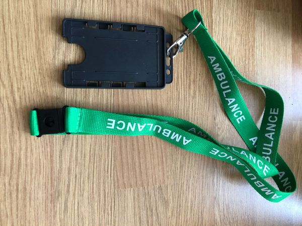 Ambulance double card holder & lanyard