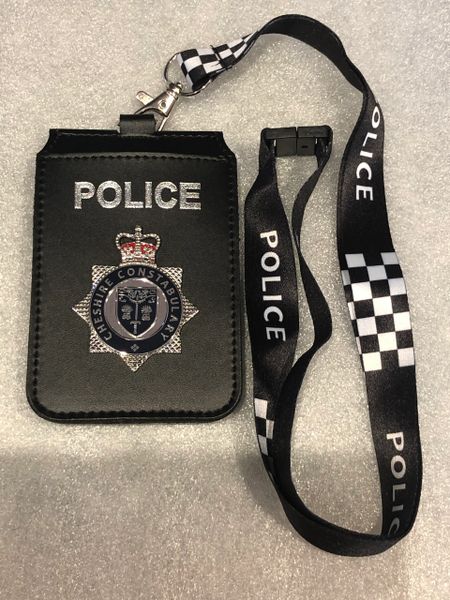 Cheshire Constabulary badged neck ID card holder