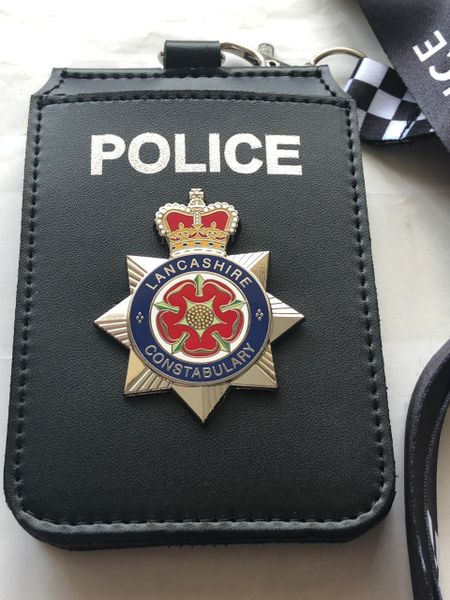 Lancashire Constabulary double card holder and lanyard