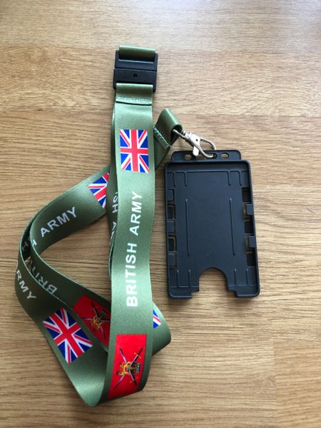British Army lanyard & double card holder