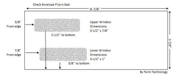 500 - Quickbooks Check Envelope Double Window Envelope - Flip -N- Seal - 3-7/8" X 8-7/8" - #9 Self Seal Envelope