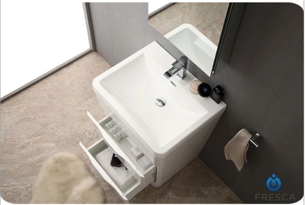 Fresca Milano 26 Glossy White Modern Bathroom Vanity W Medicine Cabinet Concept Haus Design