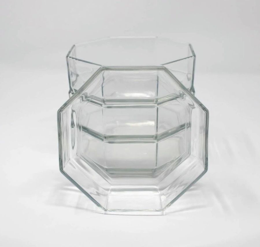 Vintage Arcoroc France Octime Clear Cereal Bowls 3 Retro Cristal D Arques Durand Octagonal Salad Or