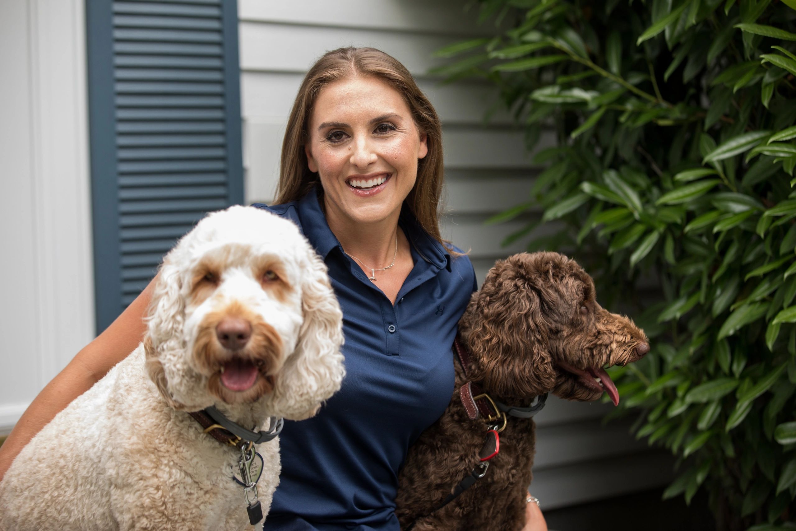 Jackie & her family dogs, Franklin & Eleanor