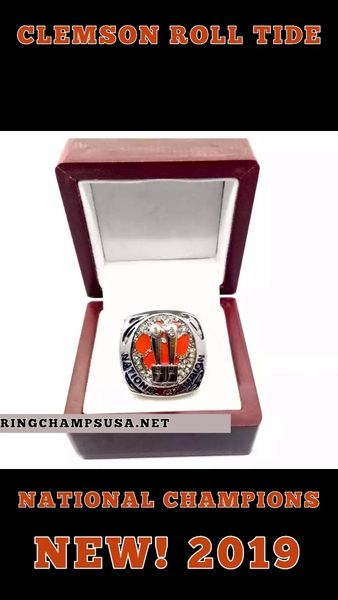 New 2019 Clemson Tigers Roll Tide Championship Ring Lawrence With Display Box