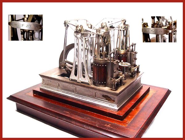 SOLD1868 H.A. Phillips Twin Walking Beam Steam Engine Model INQUIRE