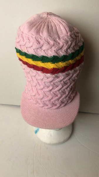 Happy 2B Nappy Pink Red Gold & Green Knitted Hat or Crown