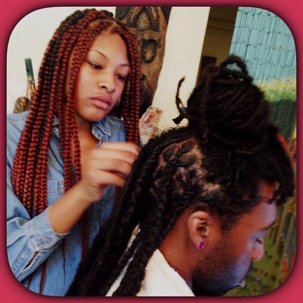 Hair Styles By H2BN Appointment Deposit For Adults Comb Kinky Twist Luv & Light Interloc'n Technique Palm Roll Locs & Kinky Twist & Straw Twist Organic Color