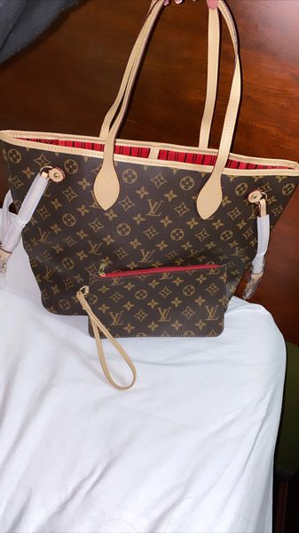 neverfull monogram red interior