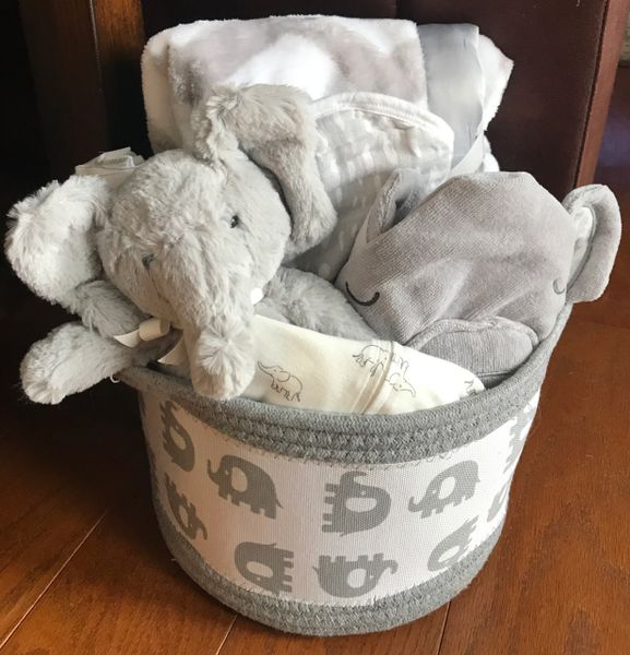 Emery Elephant Baby Gift Basket SOLD 4 18 22