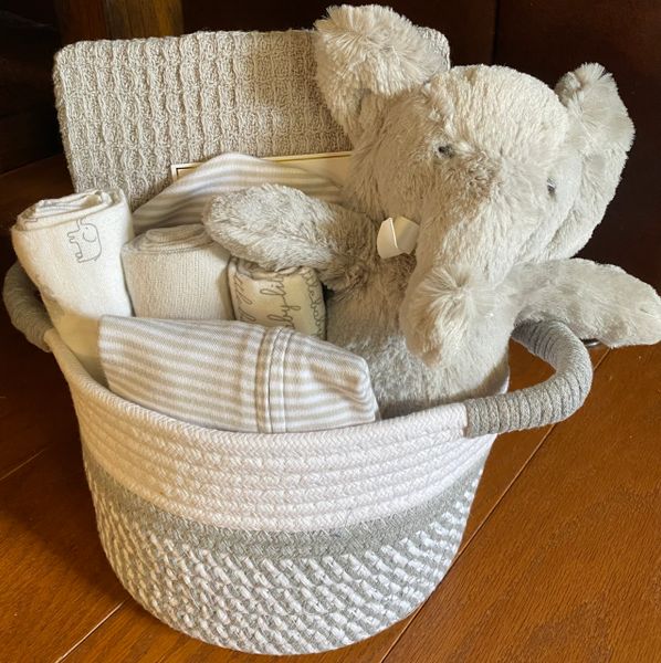 Elephant Blue Baby Boy Gift Basket