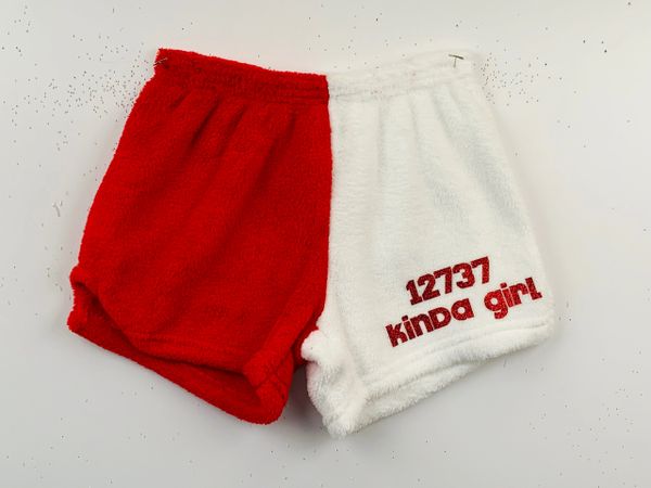 Fuzzy Pajama Shorts Zip Code Kinda Girl Two Color CABINS