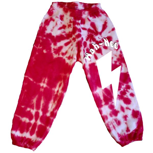 Girls Sweatpant- Tye Dye Jogger Sweats with Lightning Bolt Design ...