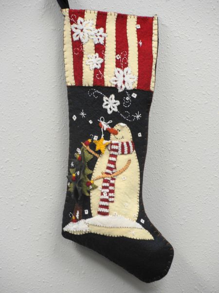 #210 A Snowman's Christmas 25" long stocking pattern