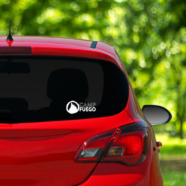 Camp Fuego Pro White Vinyl Decal 18