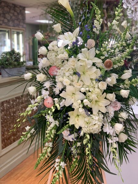 White Funeral Spray Arrangement