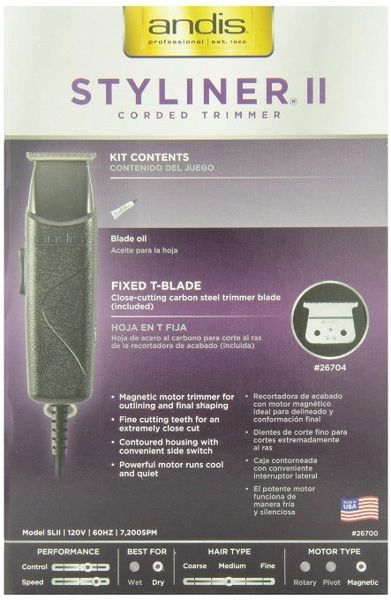 Andis Professional Styliner II Personal Trimmer, Black (26700)