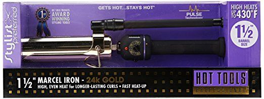 HOT TOOLS 1182 Marcel Curling Iron, Gold/Black, 1 1/2 Inches