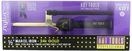 Hot Tools 1107 Mini Professional Marcel Curling Iron with Multi Heat Control, 1/2 Inches