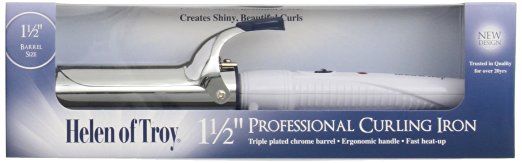 Helen Of Troy 1518 Spring Curling Iron, White, 1 1/2 Inches Barrel