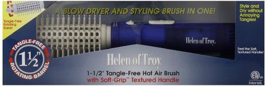 Helen of Troy 1573 Tangle Free Hot Air Brush, White, 1 1/2 Inches Barrel