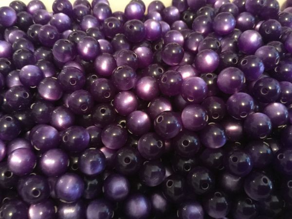 150 Vintage Moon Glow Lucite Beads - Purple