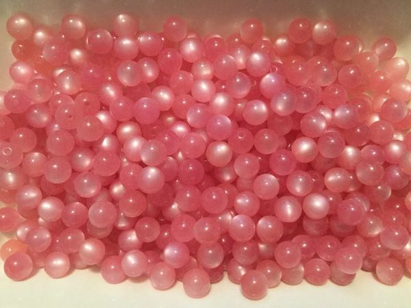 150 Vintage Moon Glow Lucite Beads - Pink
