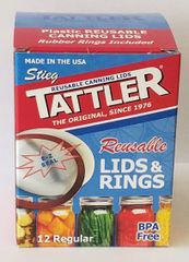 TATTLER E-Z SEAL REUSABLE Canning Lids /& Rings 100 Wide Bulk White Authentic