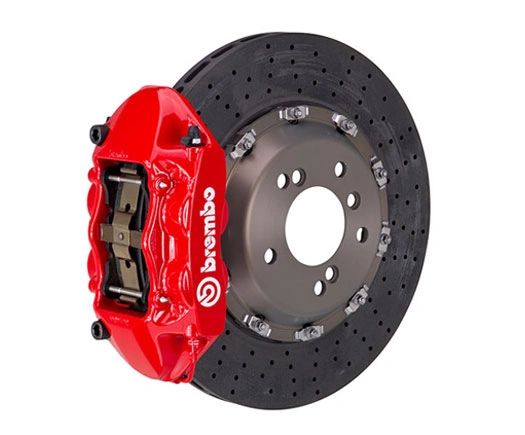 Brakes-Brembo GT CCM Red 4 Piston Rear Cross Drilled 360x28 14.2