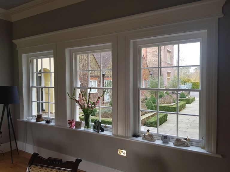 New slimline slimlite double glazed windows in a listed building in Berkhamsted