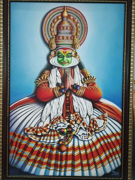 kerala kathakali mural painting buy online vaikasi herbals spices handicrafts decors buy online vaikasi com