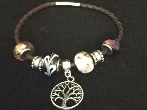 Tree of Life Beaded Charm Bracelet