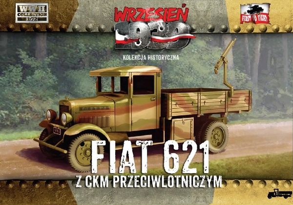 1/72 WWII Polish Fiat 621 Truck w/AA Machine Gun First