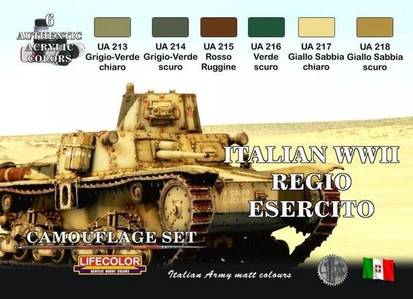 Italian WWII Army Camouflage Acrylic Set (6 22ml Bottles) - Lifecolor CS8