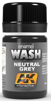 Neutral Grey Wash Enamel Paint 35ml Bottle - AK Interactive 677