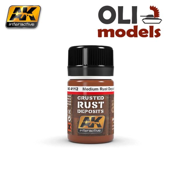 Medium Rust Crusted Deposits Enamel Paint 35ml Bottle - AK Interactive 4112