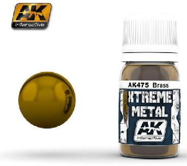 Xtreme Metal Brass Metallic Paint 30ml Bottle - AK Interactive 475