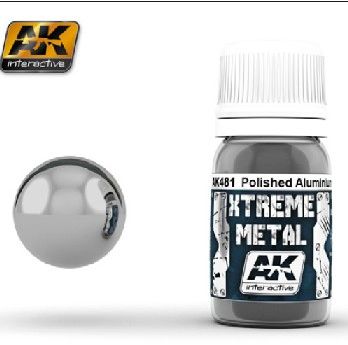 Xtreme Metal Polished Aluminum Metallic Paint 30ml Bottle - AK Interactive 481