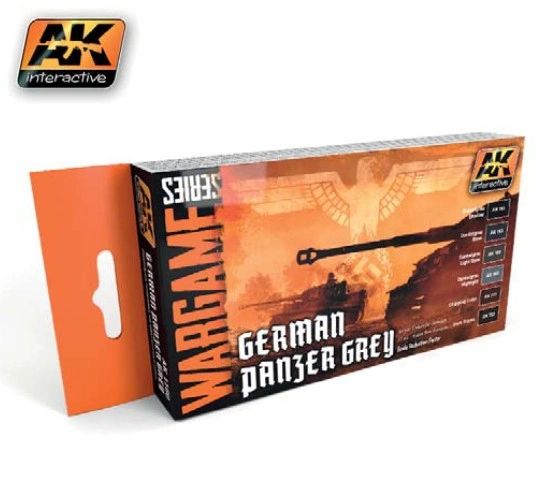 Wargame Series: German Panzer Grey Acrylic Paint Set (6 Colors) 17ml Bottles - AK Interactive 1160