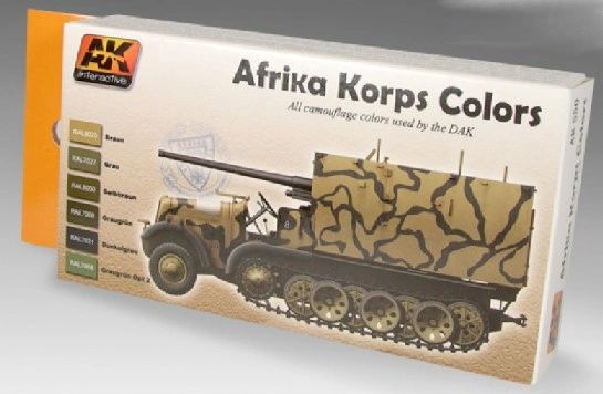 Afrika Korps Camouflage Acrylic Paint Set (6 Colors) 17ml Bottles - AK Interactive 550