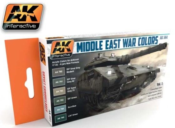 Middle East War Vol.1 Acrylic Paint Set (6 Colors) 17ml Bottles - AK Interactive 564