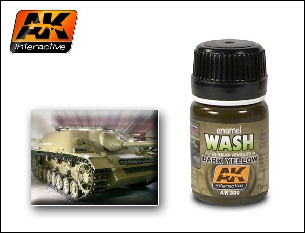 Dark Yellow Wash Enamel Paint 35ml Bottle - AK Interactive 300