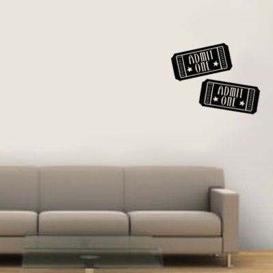admit one wall decals