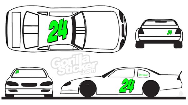 race car number set decals