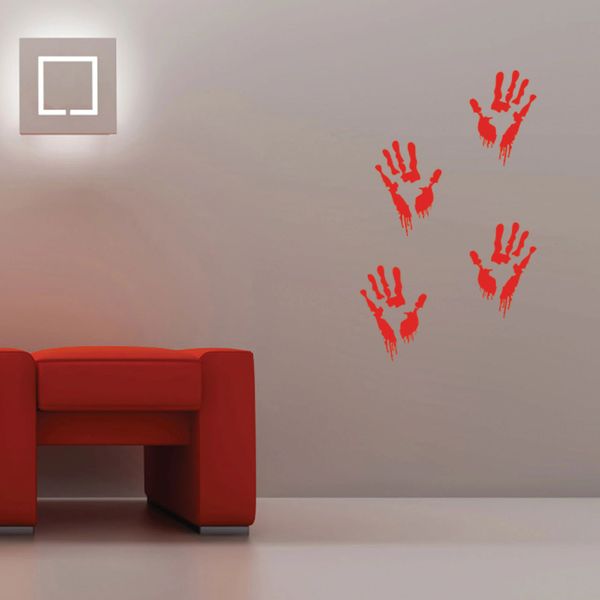 bloody hand zombie wall decals