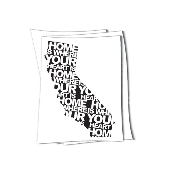 California home is where your heart is sticker