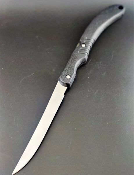 Folding Fillet Lockback Pocket Stainless Flexible Filet Blade Knife with Black Composition Handle