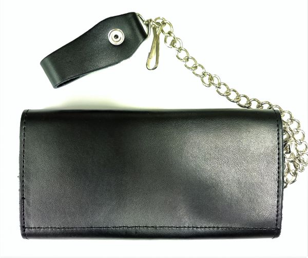 Leather Bi-fold Biker Trucker Wallet