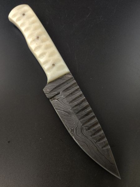 Damascus Bone Shark Tooth Knife