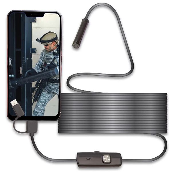 3-in-1 HD Tactical And Automotive Use Endoscope - 640x480 Resolution, Supports Android/Windows, Waterproof, Adjustable